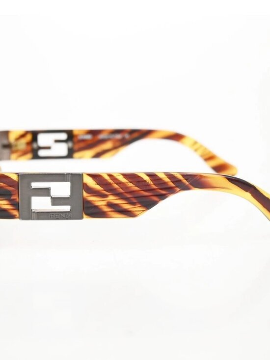 FENDI FF Logo Sunglasses Eye Wear Plastic Metal Brown Italy main image 13